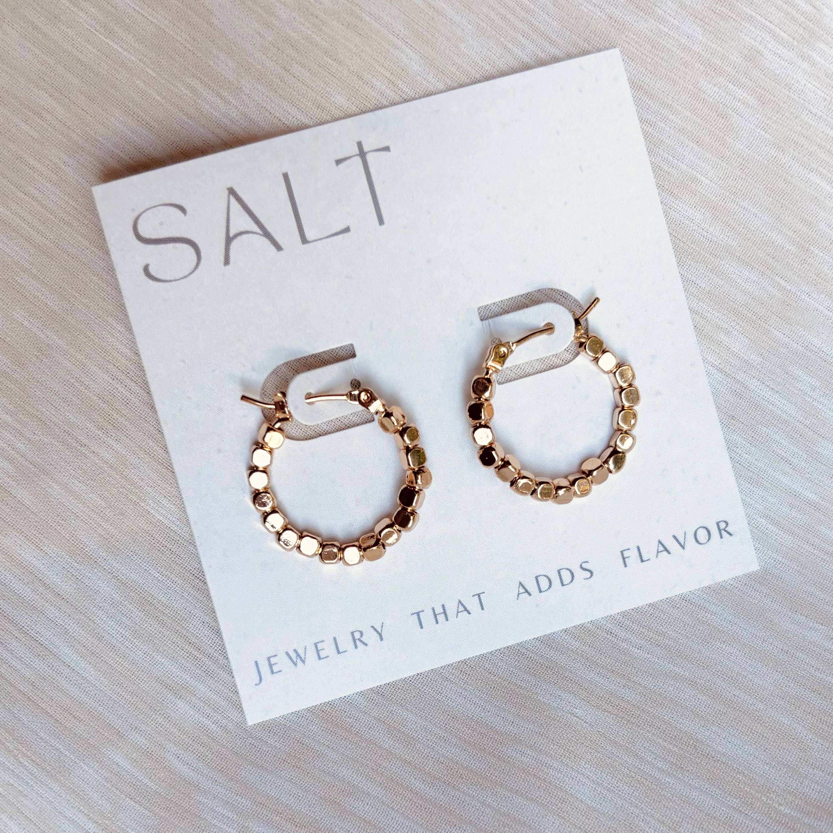 BEADED HOOPS | 18k Gold