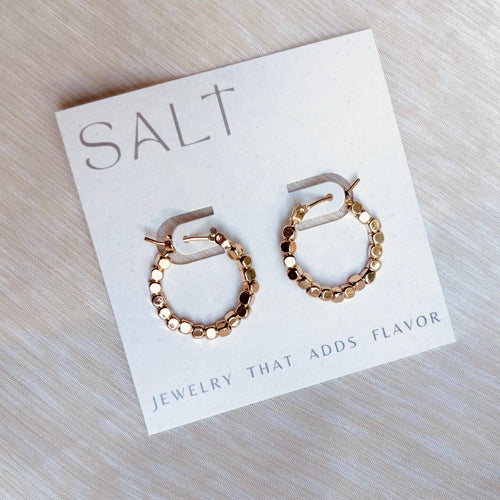 BEADED HOOPS | 18k Gold