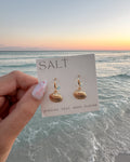 SCALLOP SEASHELL HUGGIE HOOPS | 18k Gold