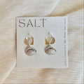 SCALLOP SEASHELL HUGGIE HOOPS | Silver