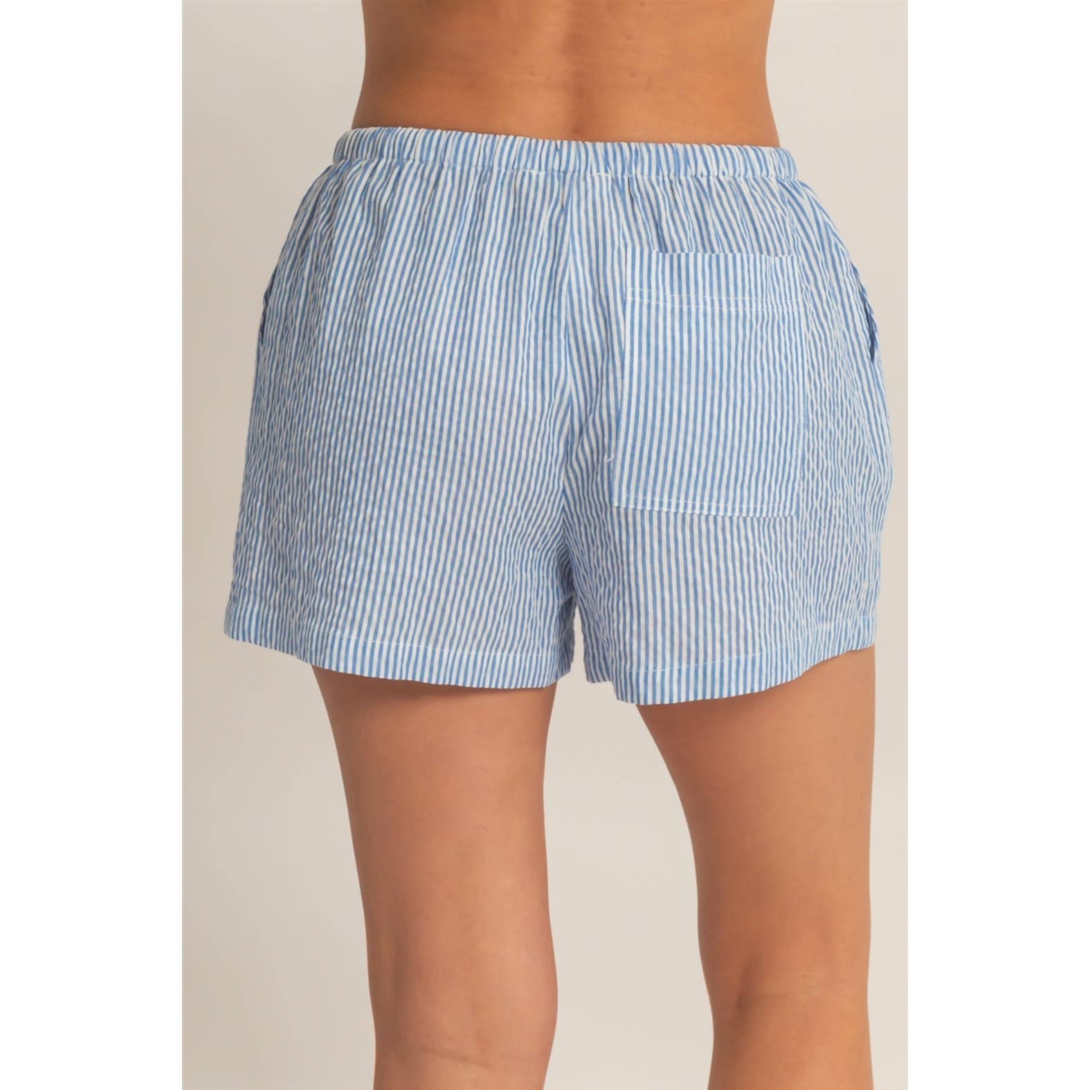 STRIPED DRAWSTRING WAIST SHORTS