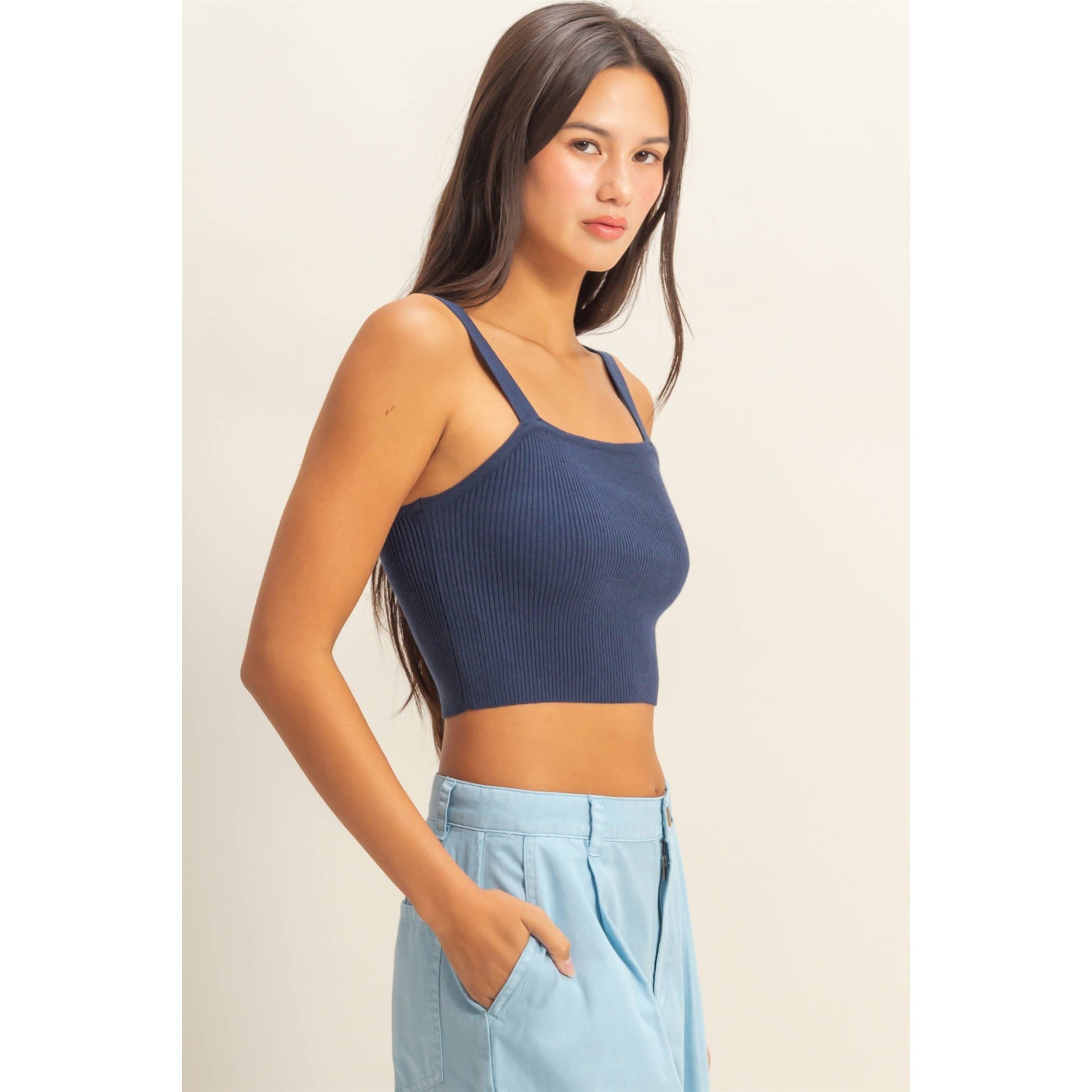 RIBBED CROPPED TANK TOP
