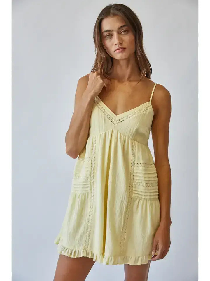 SUMMER BREEZE LACE TRIM ROMPER | Blue