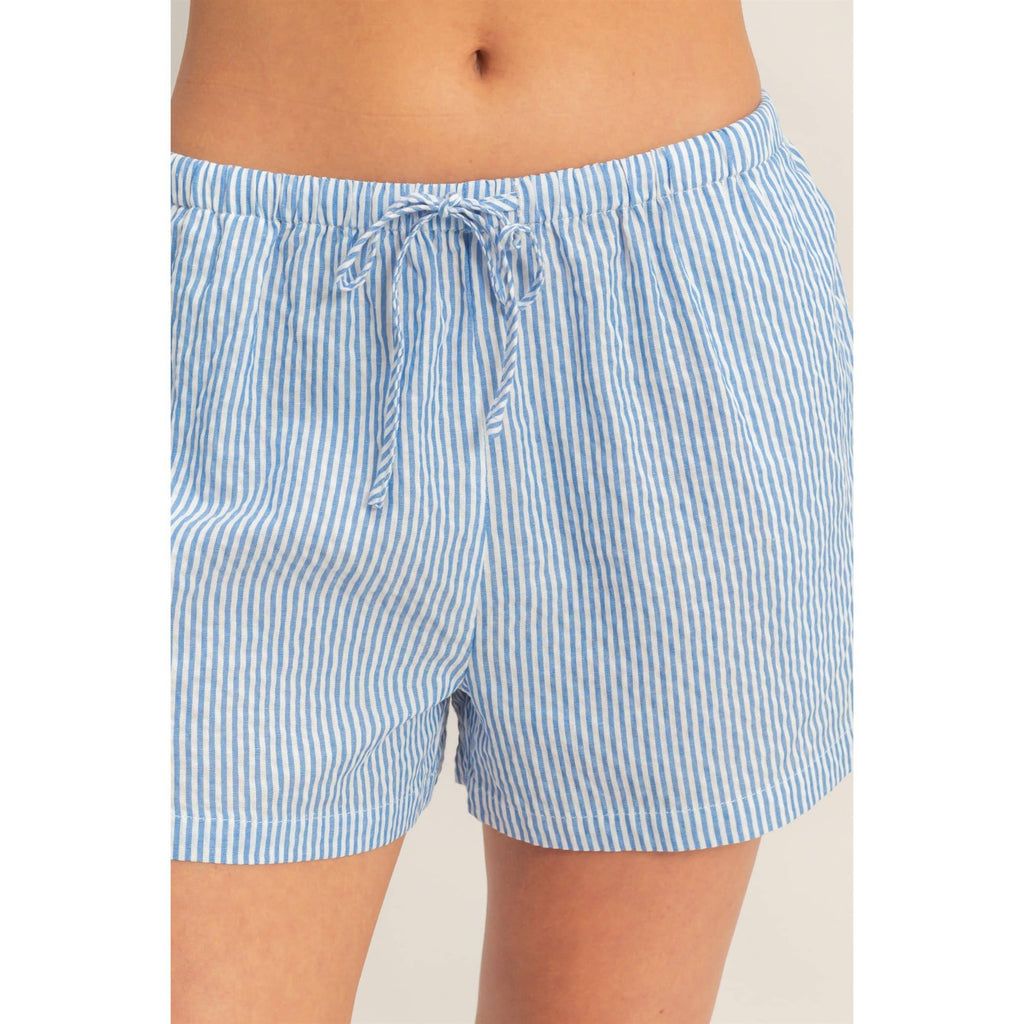 STRIPED DRAWSTRING WAIST SHORTS